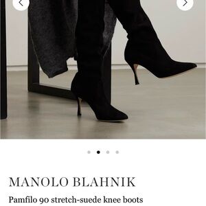 Manolo Blahnik pamfilo stretch suede Black 36.5